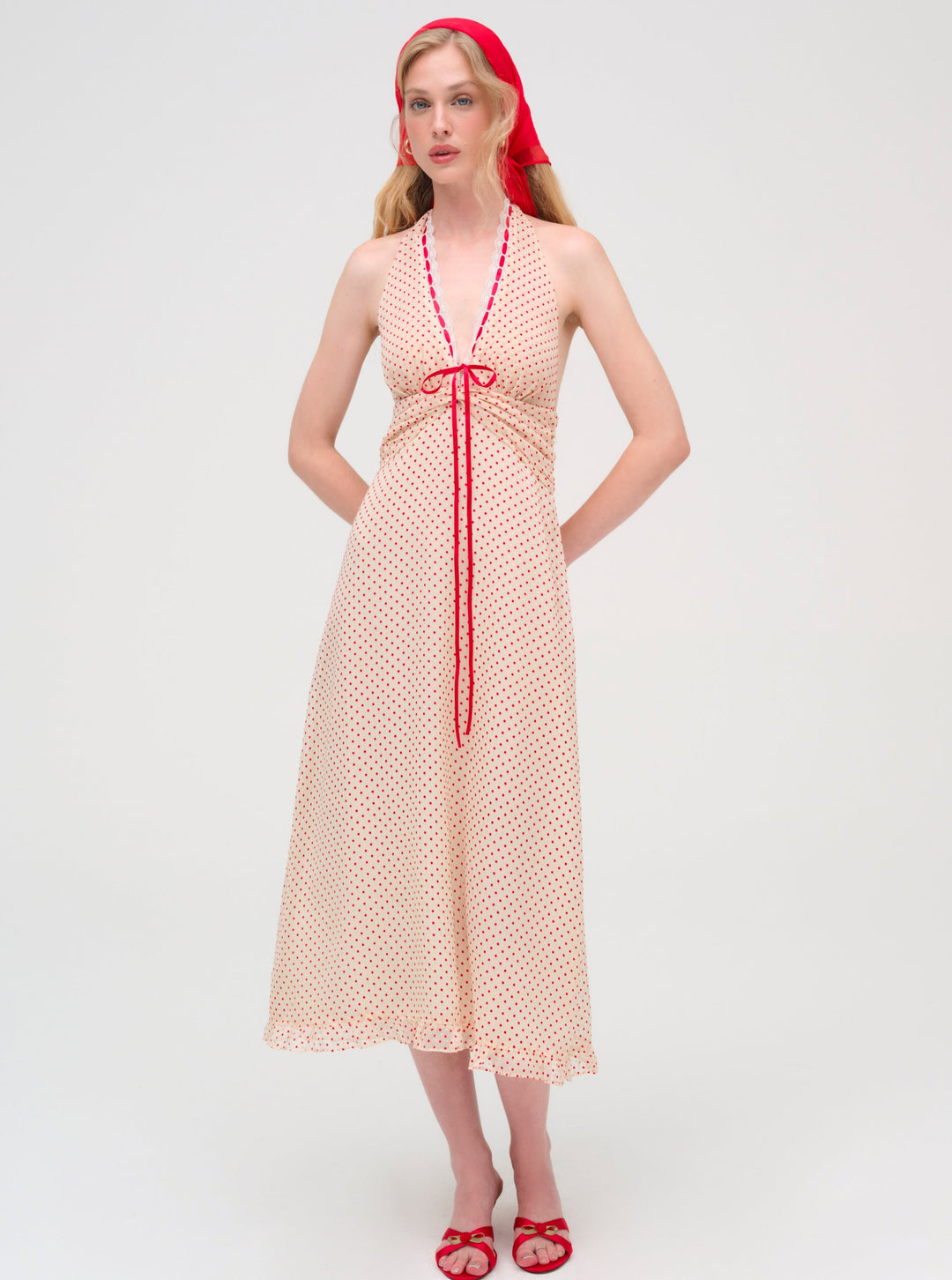 Love Dot Midi Dress — Cream