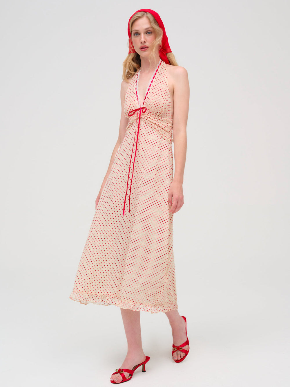 Love Dot Midi Dress — Cream