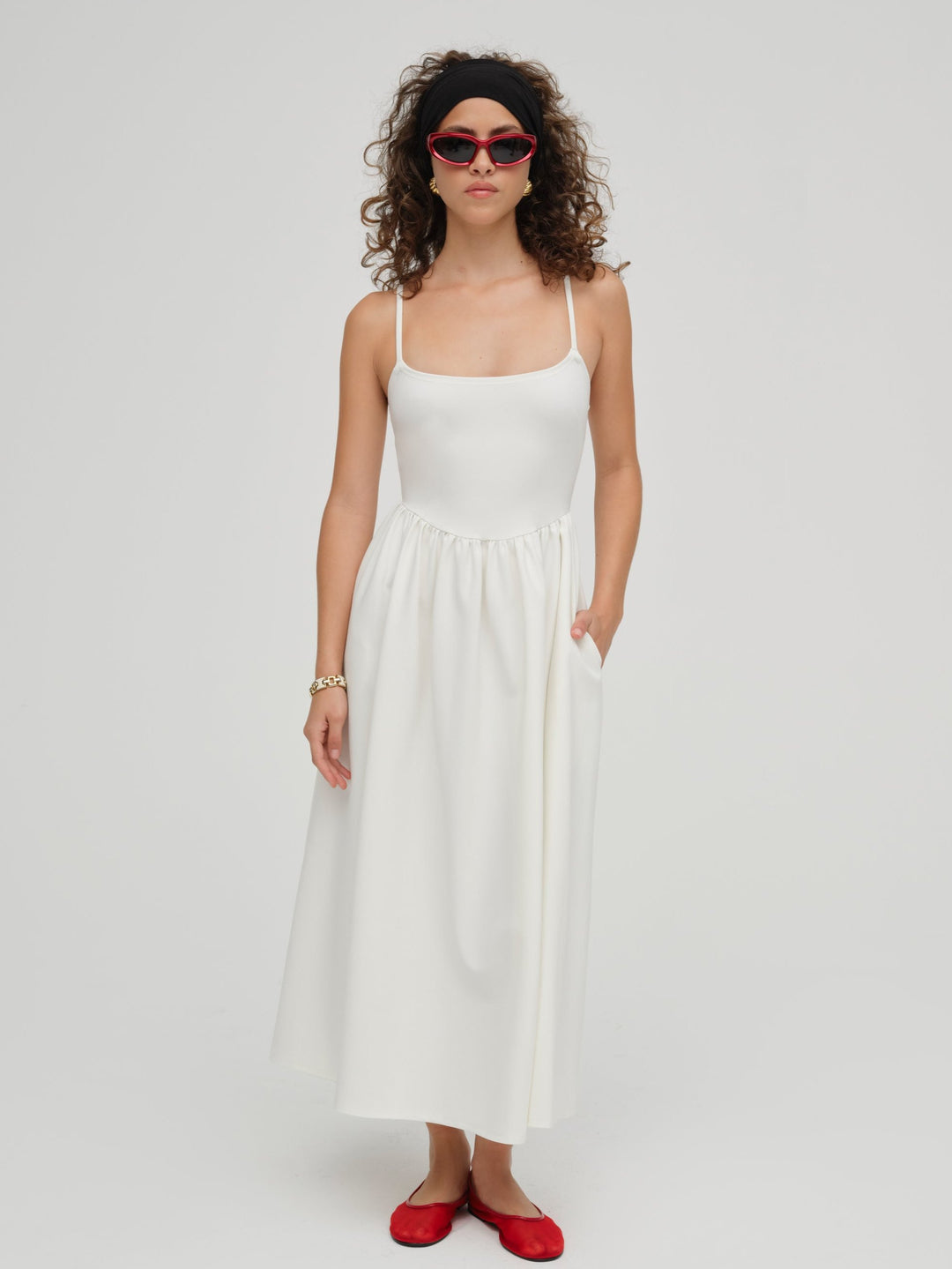 Wilhelmina Midi Dress — Cream