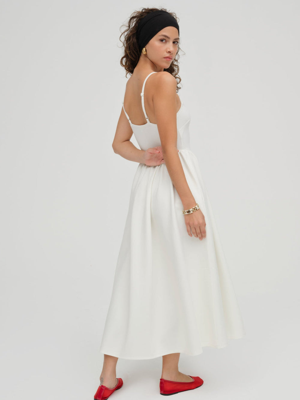 Wilhelmina Midi Dress — Cream