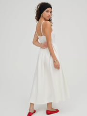 Wilhelmina Midi Dress — Cream