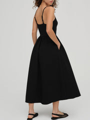 Wilhelmina Midi Dress — Black