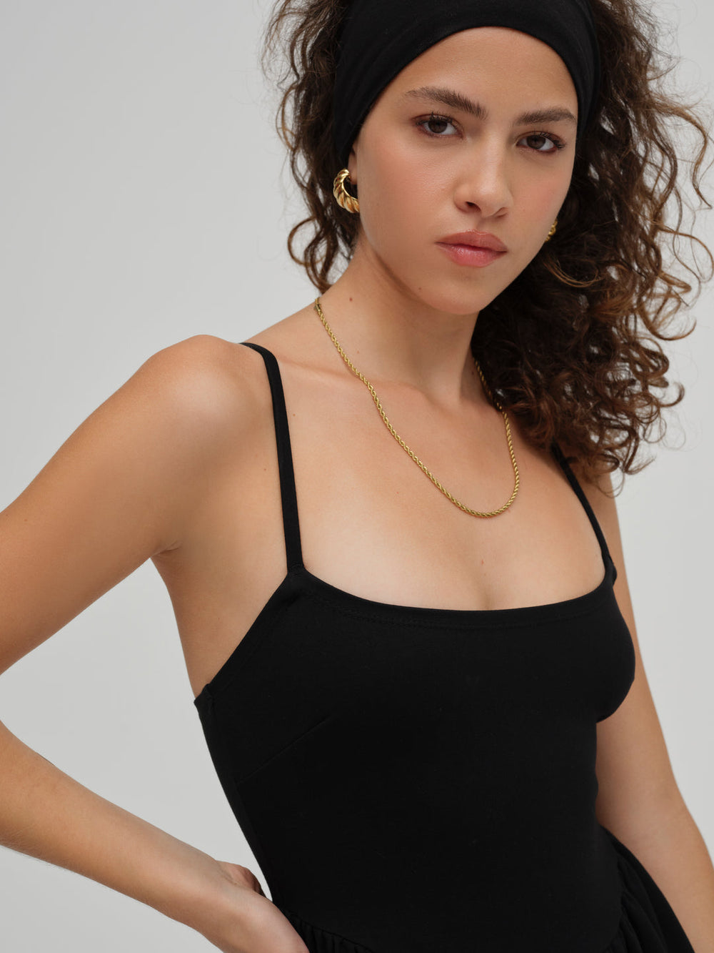 Wilhelmina Midi Dress — Black