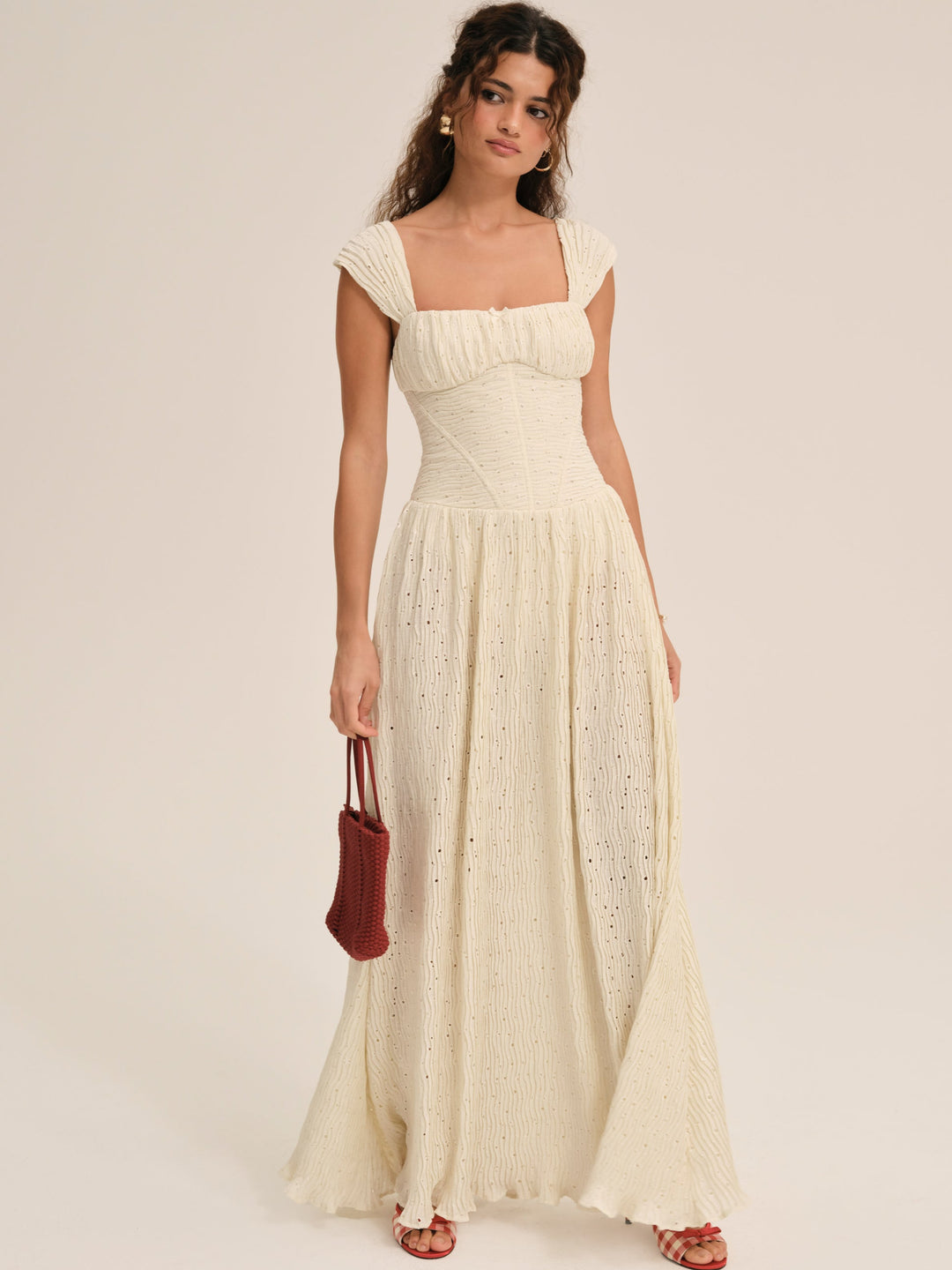 Erika Bustier Maxi Dress — Natural