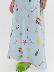 Carla Strapless Maxi Dress — Blue