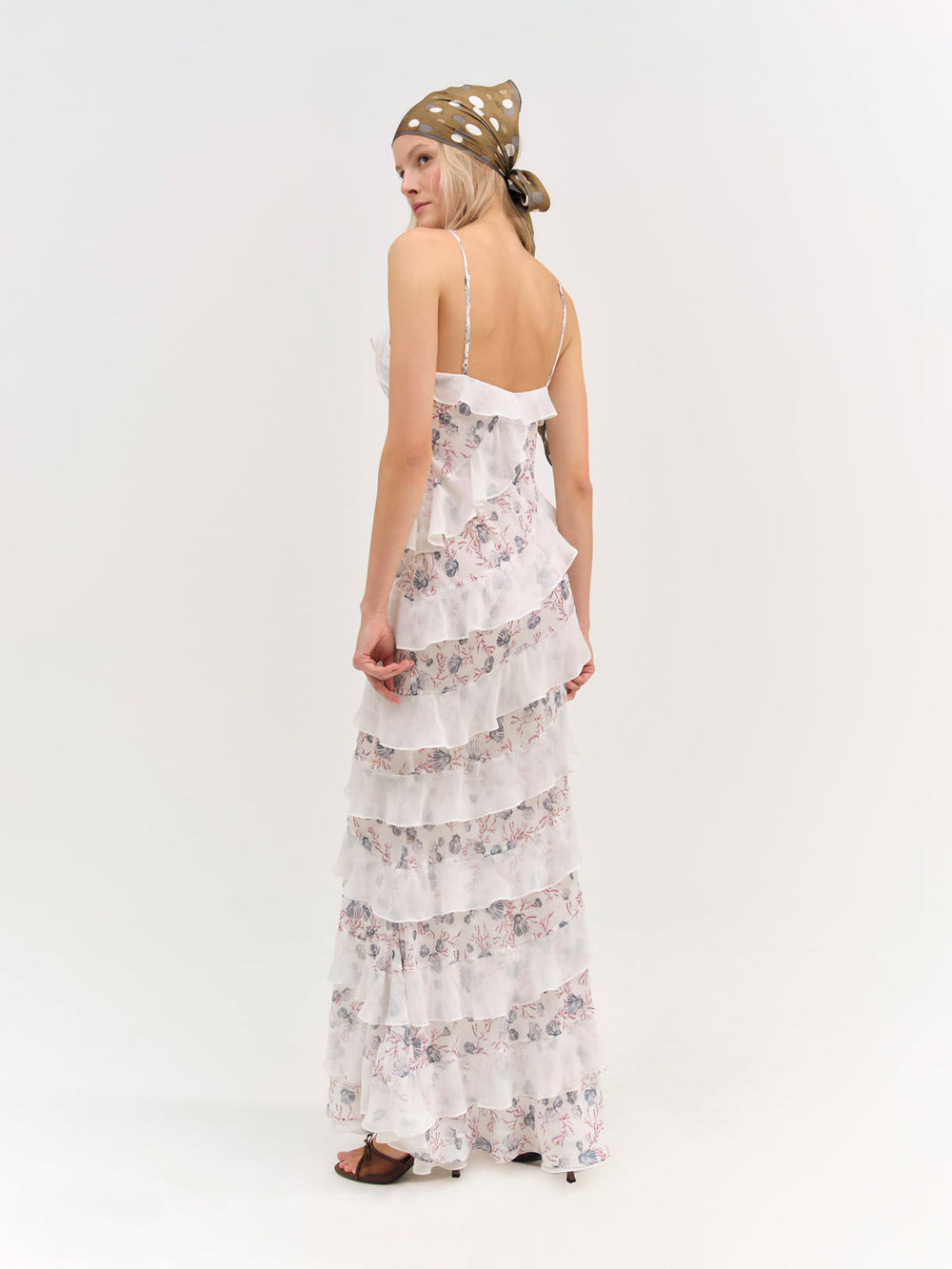 Debby Ruffled Maxi Dress — White