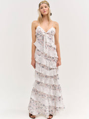 Debby Ruffled Maxi Dress — White