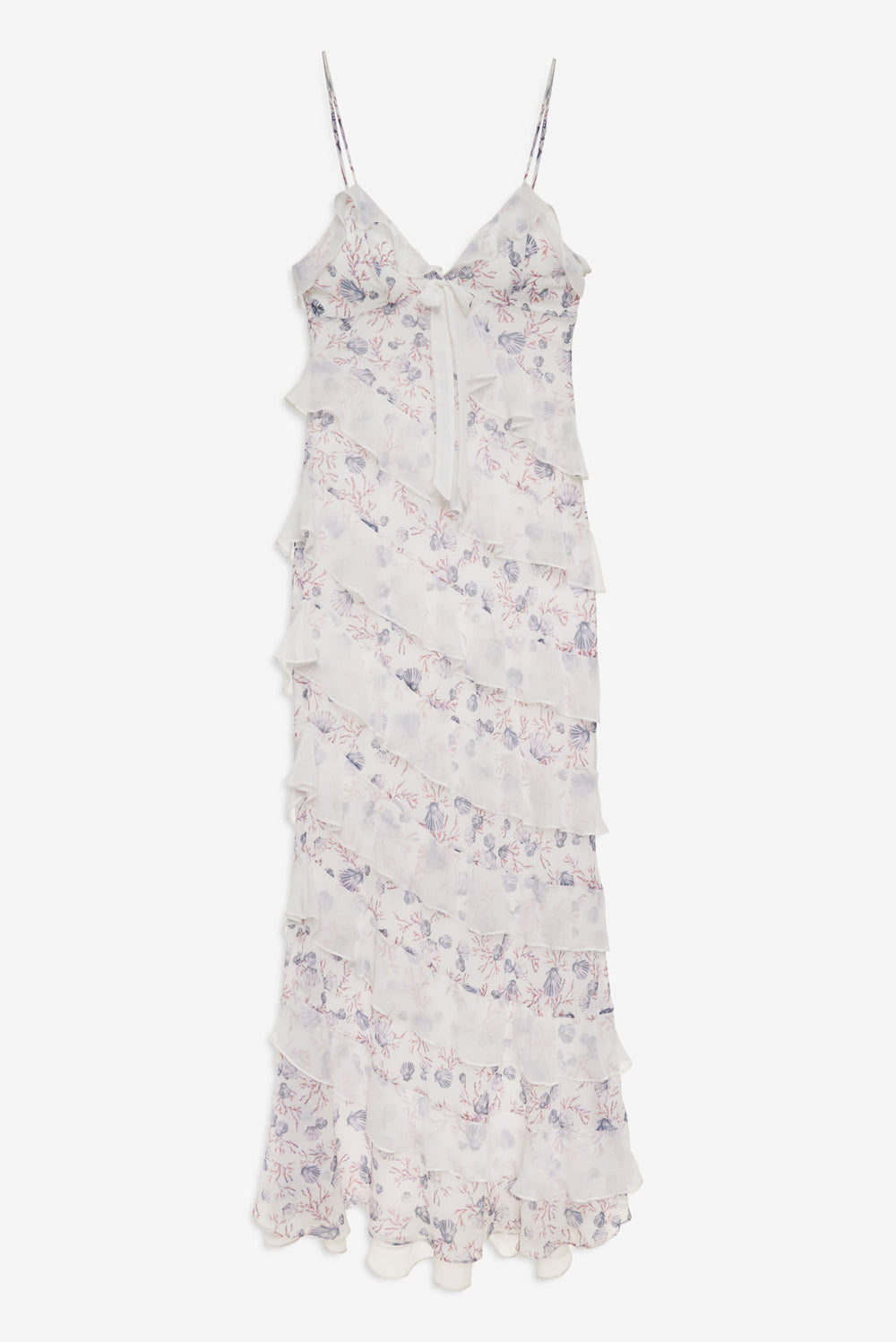 Debby Ruffled Maxi Dress — White